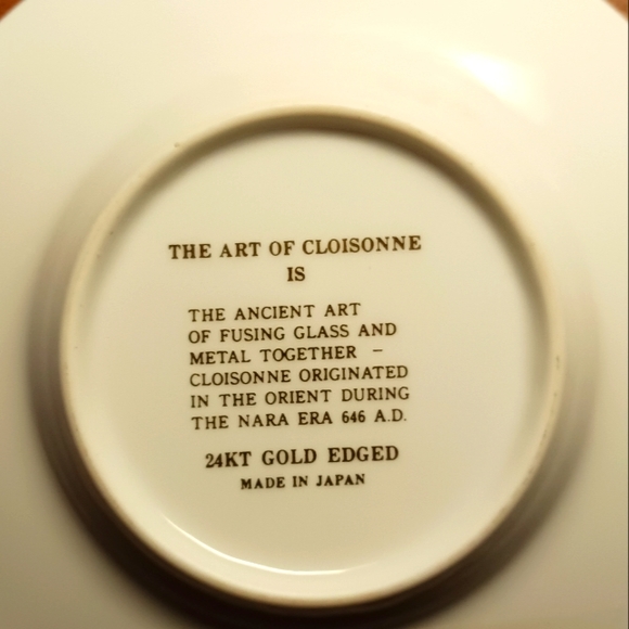 The Art of Cloisonne 24k Gold Edged Vintage saucer - Picture 3 of 3